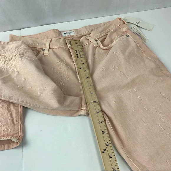 Hudson Womens 28 Crop Riley Relaxed Straight Peach Distressed Jeans NWT - Picture 4 of 9